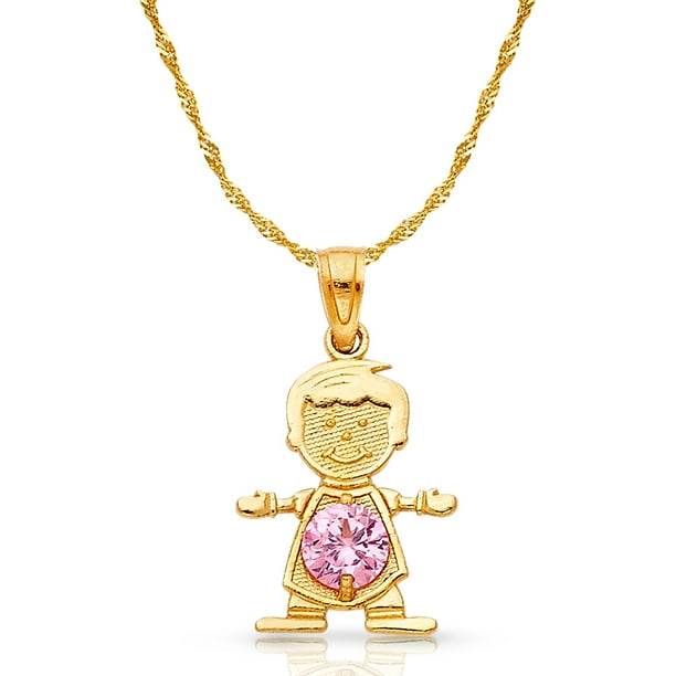 14K Yellow Gold Charm Pendant Cubic Zirconia CZ 22 mm 10 14K Yellow Gold Charm Pendant Cubic Zirconia CZ 22 mm 10
